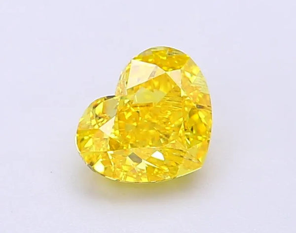 1.01ct Heart Lab Grown Diamond (Colour Fancy Vivid Yellow, Clarity VVS2, IGI Certified)